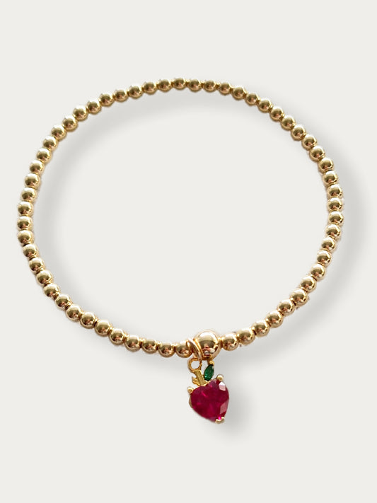 Gold Bobble Bracelet- Crystal 'Apple of my Eye'