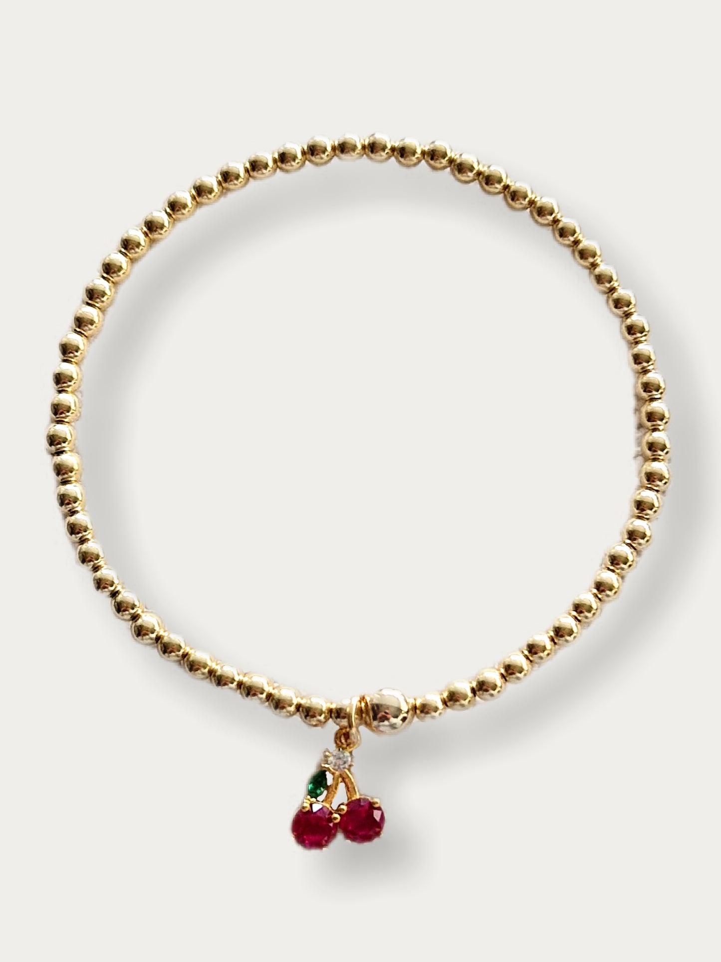 Gold Bobble Bracelet- Crystal 'My Sweet Cherry''