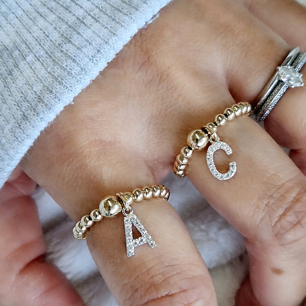 THE LUXURY 'CRYSTAL' INITIAL RING