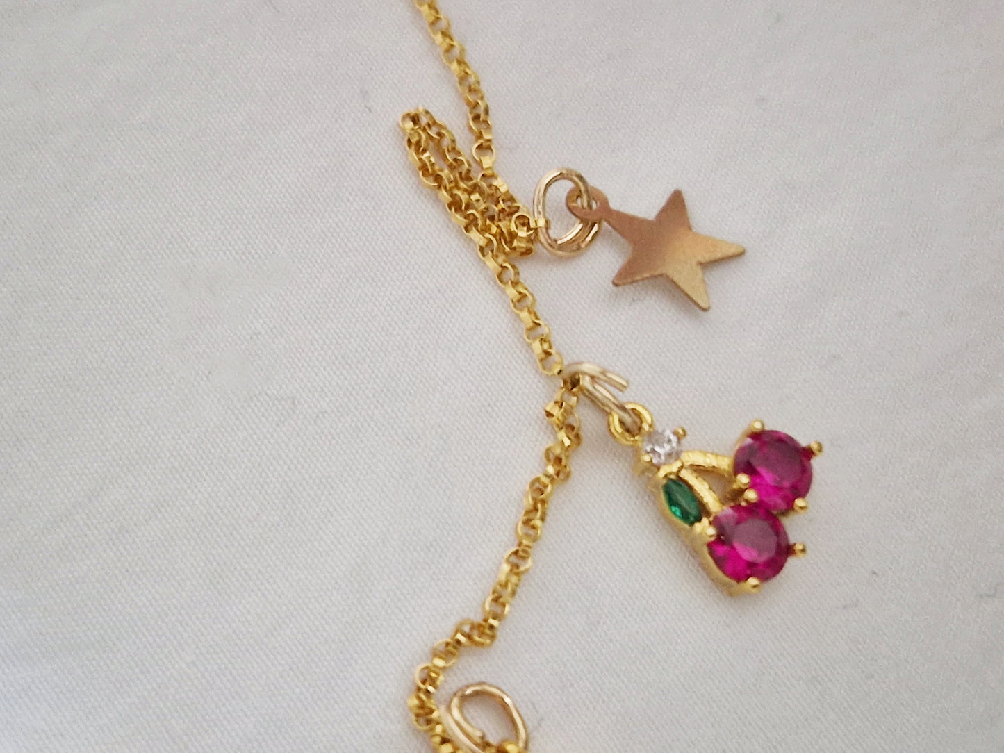 Charm Necklace - Gold & Colourful Charms