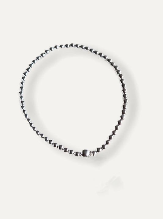 Silver Bobble Bracelet - Plain