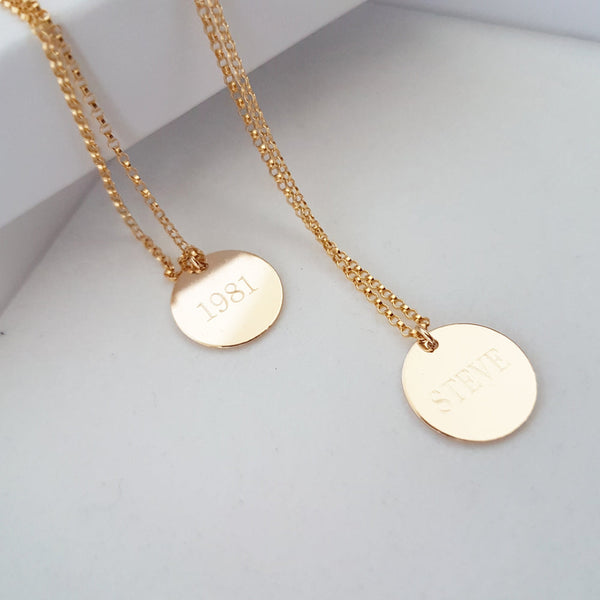 THE LUXURY ENGRAVED NECKLACE(14kt GOLD OR Sterling Silver)