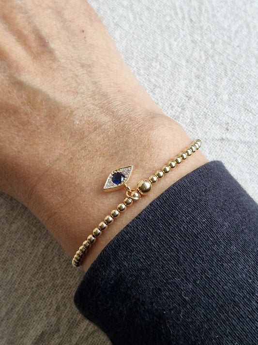 Gold Bobble Bracelet - Indigo Eye