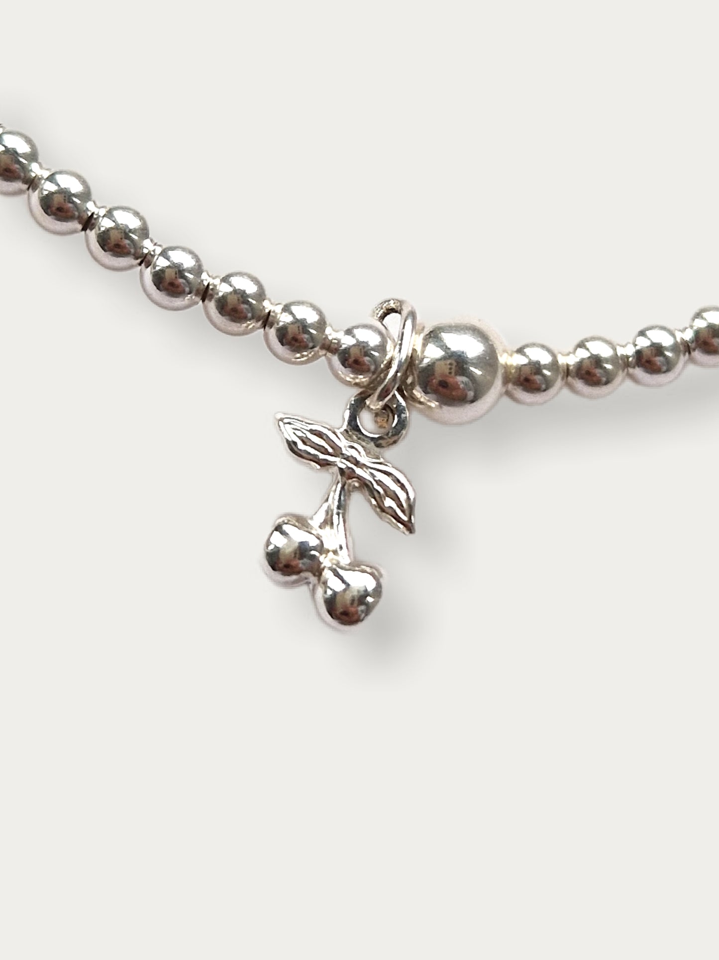 Silver Bobble Bracelet - Cherries