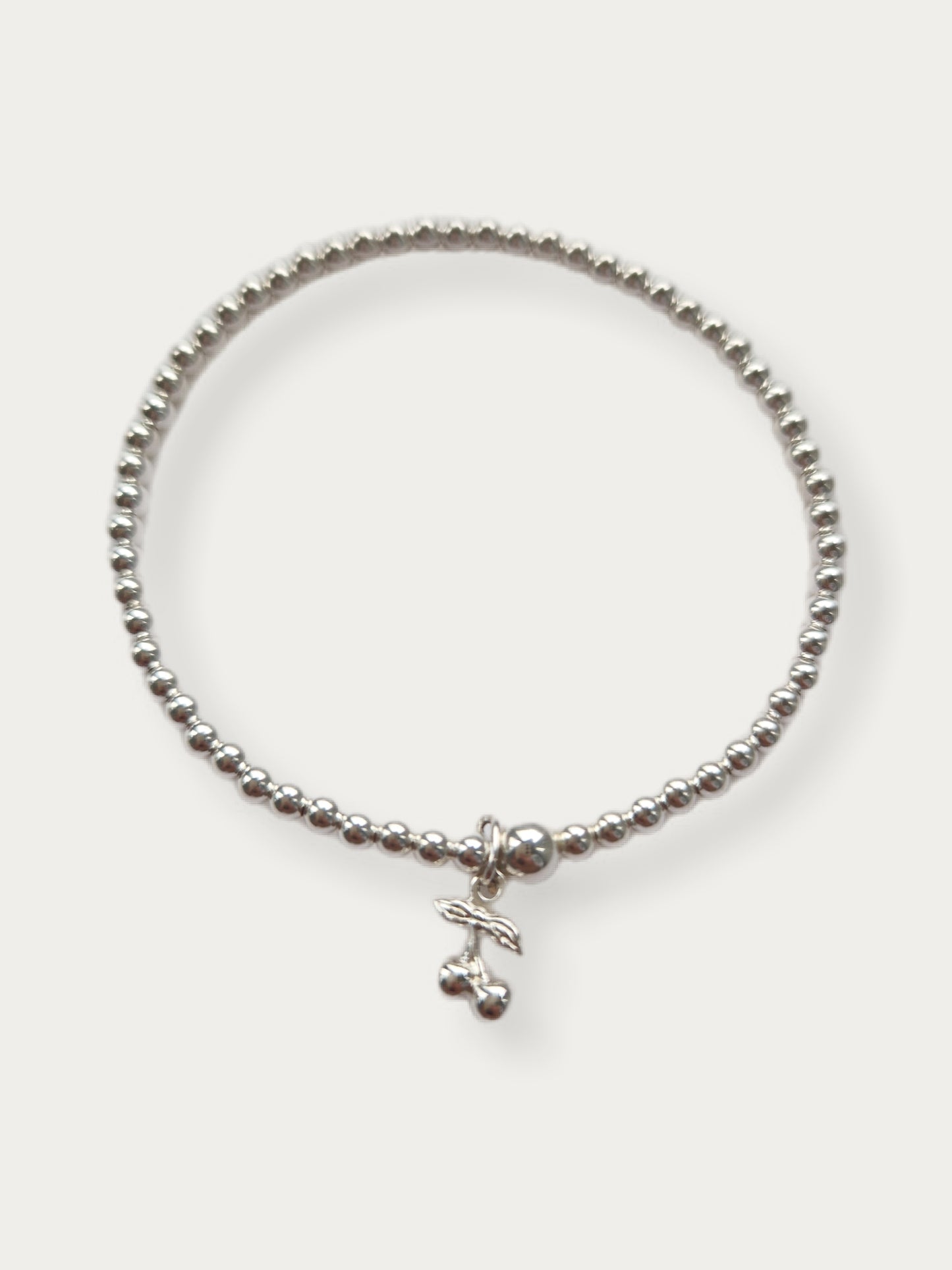 Silver Bobble Bracelet - Cherries