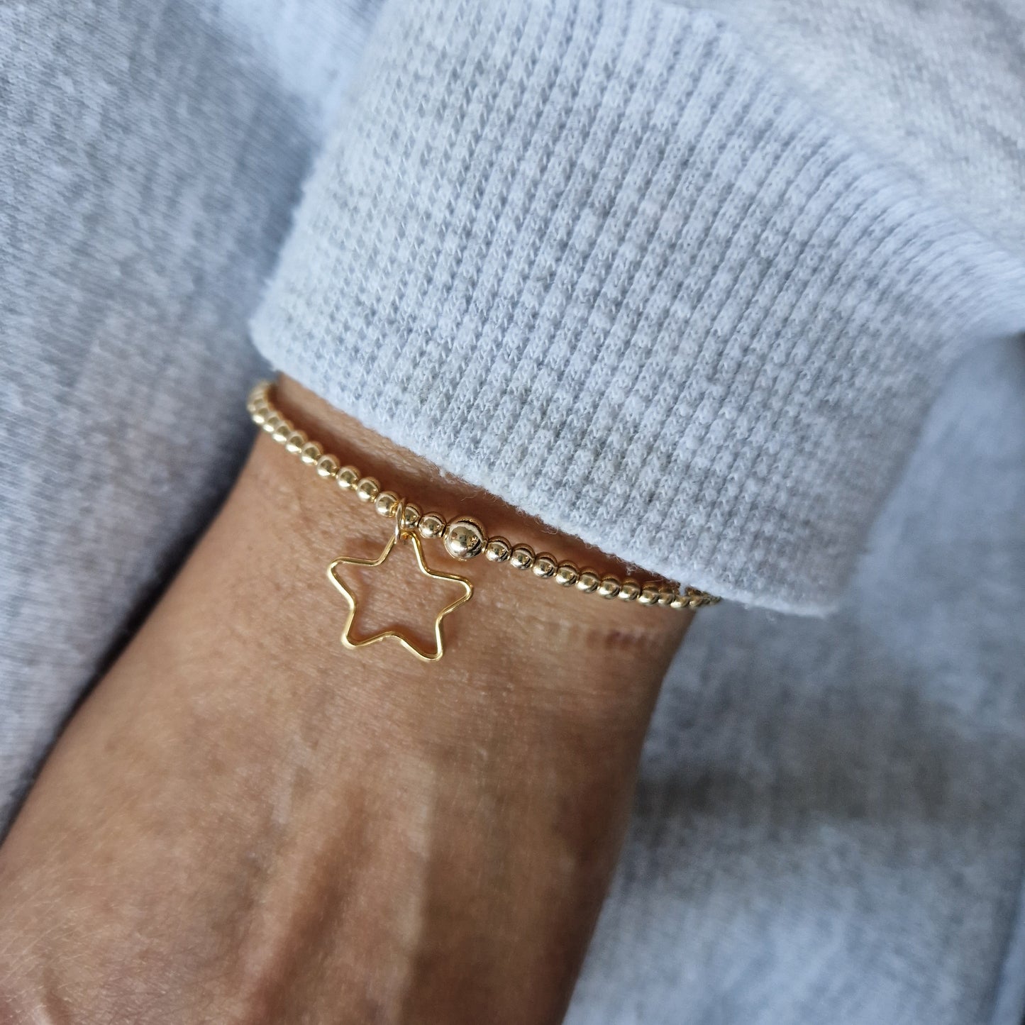 Gold Bobble Bracelet-Star Frame