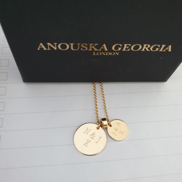 THE LUXURY DOUBLE DISC ENGRAVED NECKLACE